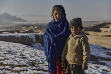 Afghanistan. Displaced families cope with winter cold and food shortages Kabul.
